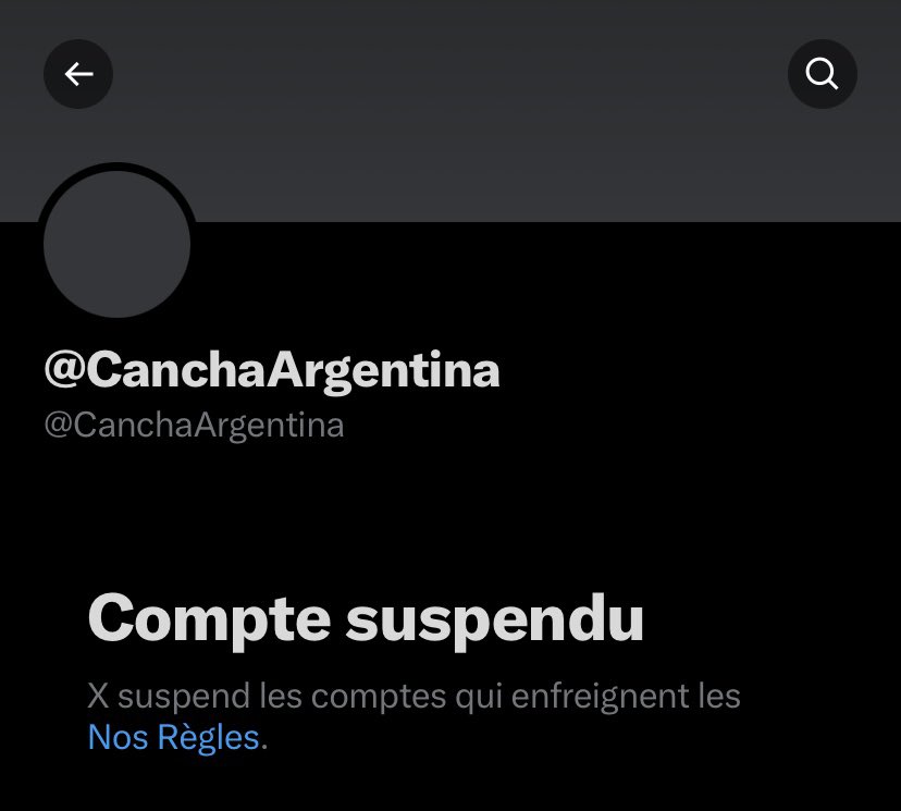 SiempreCancha's tweet photo. • Comme vous avez pu le constater, notre compte Cancha Argentina a été suspendu.

On partage seulement notre passion et c’est un énorme coup dur. Des mois de boulot en l’air…

On vous demande donc de RT un maximum ce tweet pour nous aider à retrouver notre base de followers 🙏🏼 https://t.co/OP1Wtd8axA
