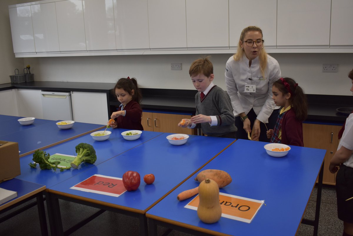 Nutritionist, Georgia Ridgeway, has been sharing her expert knowledge on why it’s important to eat a colourful diet🌈The children have been learning why &amp; which foods help with everything from brain function &amp; energy levels, to night vision &amp; bone strength🌈🥦🍆🍅<a href="/AccentCatering/">Accent Catering</a>