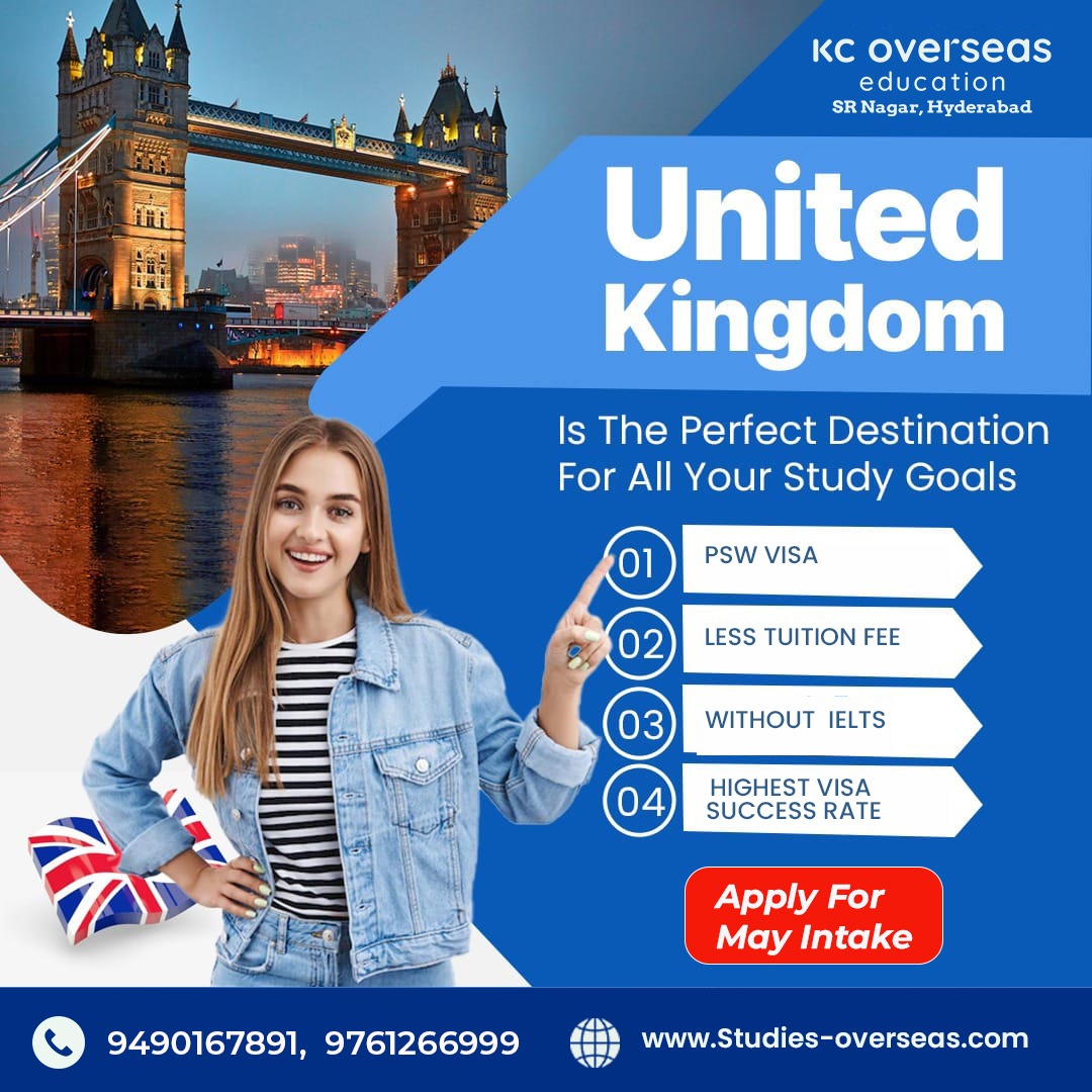🌐✈️ 🌍 Dreaming of studying in the United Kingdom? KC Overseas Education in SR Nagar, Hyderabad is your gateway to academic success! 🎓✈️

Reach out to us for fast visa processing!
Call us: +91 97612 66999 
#KCOverseasEducation #StudyInTheUK #StudyAbroad #PSWVisa