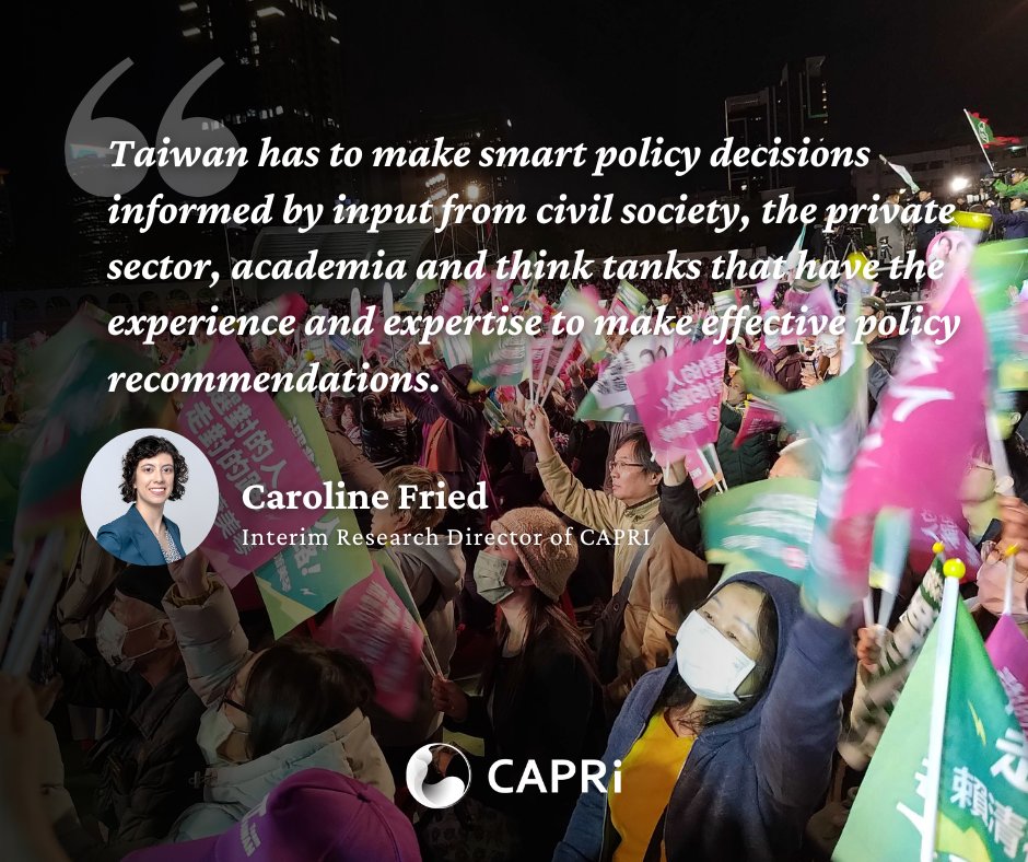 Center for Asia-Pacific Resilience and Innovation (@caprifdn) on Twitter photo 🔍#Taiwan's new era under Lai Ching-te brings major political shifts with the <a href="/DPPonline/">民主進步黨 Democratic Progressive Party</a> losing its legislative majority. #Collaboration and #inclusive policies will be key to tackle issues and future.
Read more in Caroline Fried's Op-Ed with <a href="/NikkeiAsia/">Nikkei Asia</a>: bit.ly/3SD5lyM 🔍#Taiwan's new era under Lai Ching-te brings major political shifts with the <a href="/DPPonline/">民主進步黨 Democratic Progressive Party</a> losing its legislative majority. #Collaboration and #inclusive policies will be key to tackle issues and future.
Read more in Caroline Fried's Op-Ed with <a href="/NikkeiAsia/">Nikkei Asia</a>: bit.ly/3SD5lyM