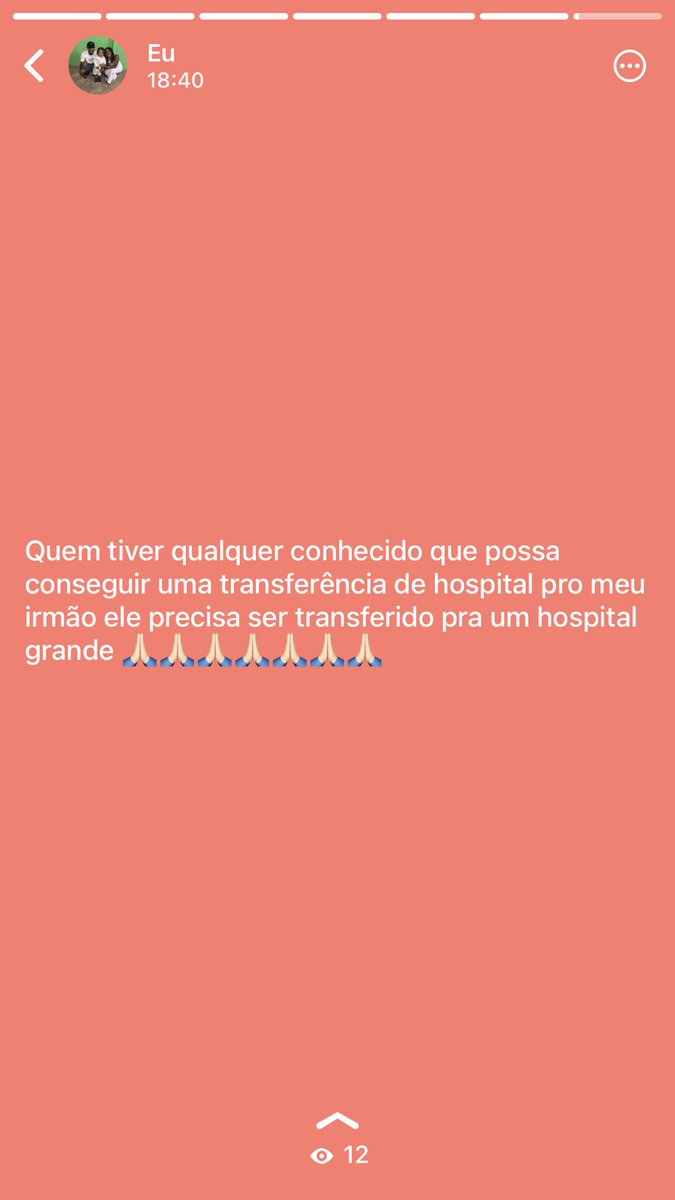 ThayMatta's tweet photo. Bom dia, eu peço a todos que poderem ajudar compartilhando para que possa chegar em alguém consiga ajudar o meu irmão, ele precisa ser transferi urgente para um hospital grande para que possamos ajudar ele na luta pra sobreviver, ele está internado no upa de Del Castilho https://t.co/FXjODKhKNX