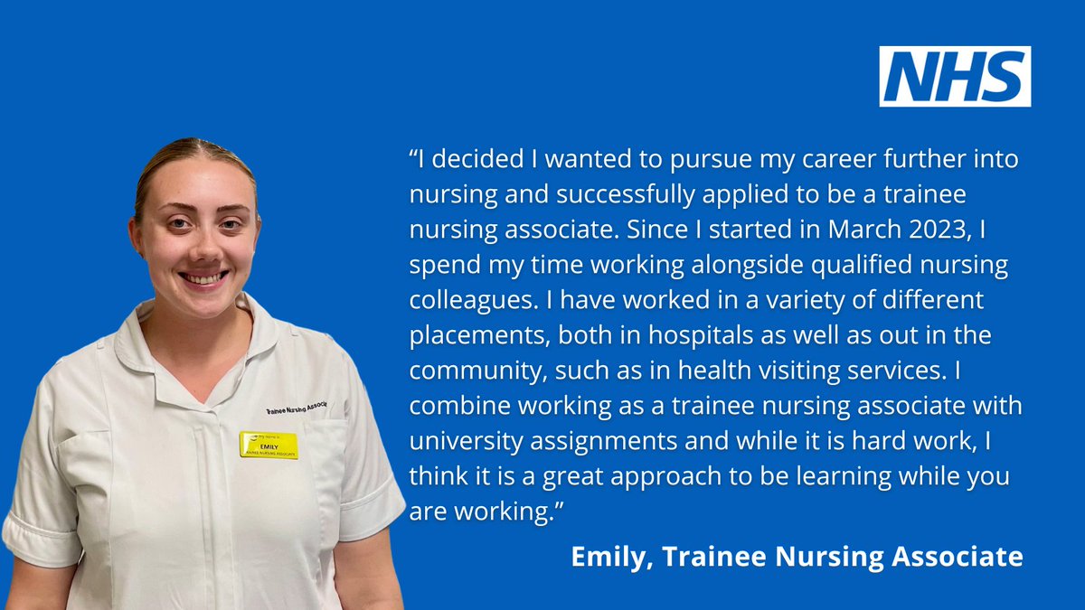 teamCNO 💙 (@teamcno_) on Twitter photo This week marks five years since the first cohort of Nursing Associates joined the NMC register.
👏To celebrate this important milestone Emily shares her journey from healthcare support worker to trainee nursing associate. #teamCNO <a href="/NewcastleHosps/">Newcastle Hospitals</a> This week marks five years since the first cohort of Nursing Associates joined the NMC register.
👏To celebrate this important milestone Emily shares her journey from healthcare support worker to trainee nursing associate. #teamCNO <a href="/NewcastleHosps/">Newcastle Hospitals</a>
