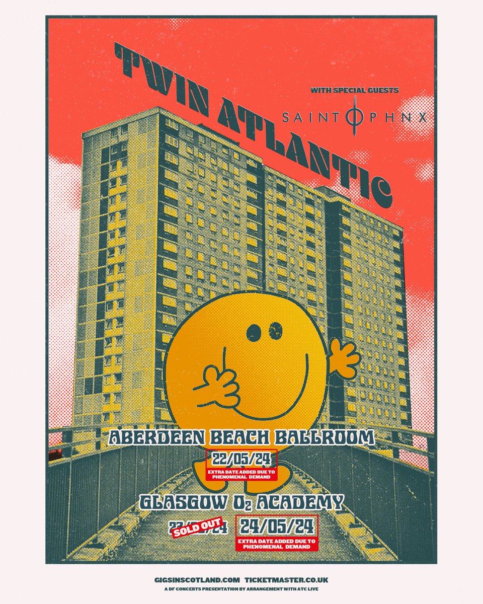 twinatlantic's tweet photo. Glasgow you SOLD OUT! Shall we have another..? Aberdeen let’s not forget about you too. We’ll be playing Aberdeen Beach Ballroom on the 22nd May along with a second date in Glasgow on Friday 24th May. 

Pre-Sale opens Thursday 10am. General sale will open Friday 10am. Be quick!🔥 https://t.co/Rv6RvdtcDK