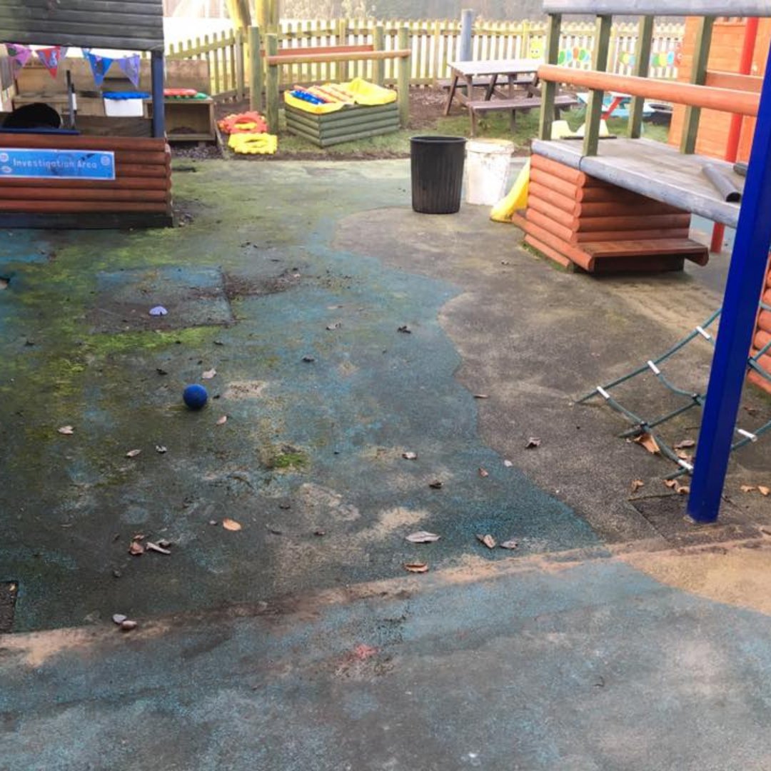 BinghamGround's tweet photo. Revive your playground surfaces with our professional wet pour cleaning services! Say goodbye to dirt and grime as we restore them to their original, pristine condition. Don't let a dirty surface become a liability, trust us to handle your playground maintenance. https://t.co/aOehSRvgKU