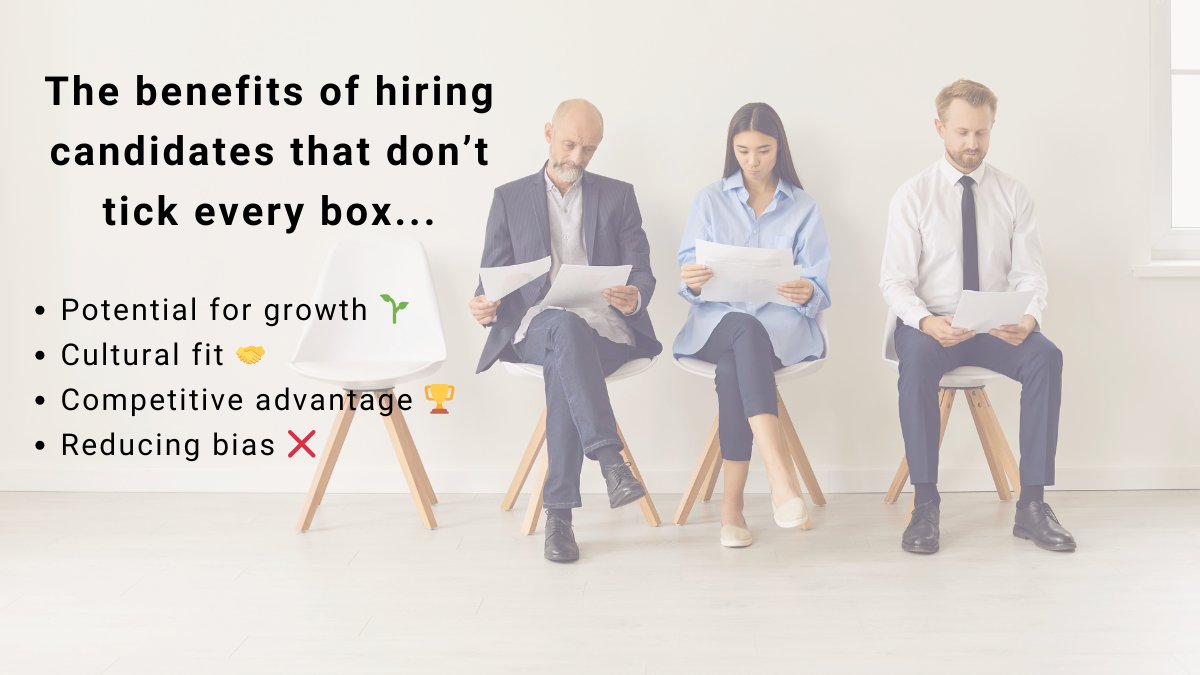 Have you ever turned down a candidate because they don’t tick every box “on paper”?

Considering a candidate who doesn’t tick every box can be beneficial, here’s why...

#hiringtips #hiringadvice #recruitmenttips