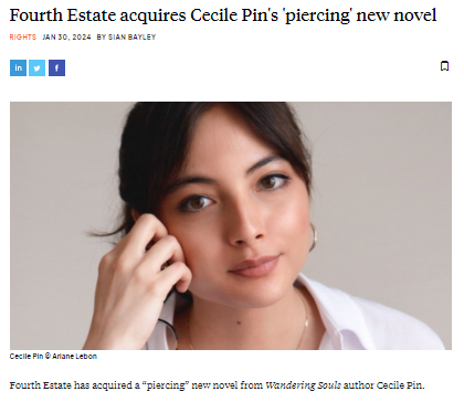 It has been one of the great joys of my time at @4thEstateBooks to work with the talented and very lovely @CecilekvPin So, hugely excited about her beautiful, piercing second novel, CELESTIAL LIGHTS, coming next year! Thanks @mfredturner @rcwlitagency thebookseller.com/rights/fourth-…
