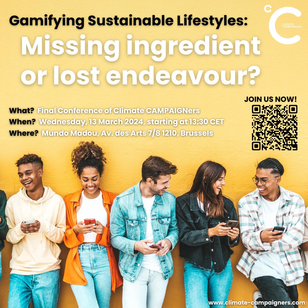Curious about the role sustainable lifestyles can play in the upcoming #EU elections? 

Join us at our final conference – ‘Gamifying Sustainable Lifestyles: Missing ingredient or lost endeavour?’ 🌍

Register now: shorturl.at/gkT46 #EUelections #SustainableLifestyles