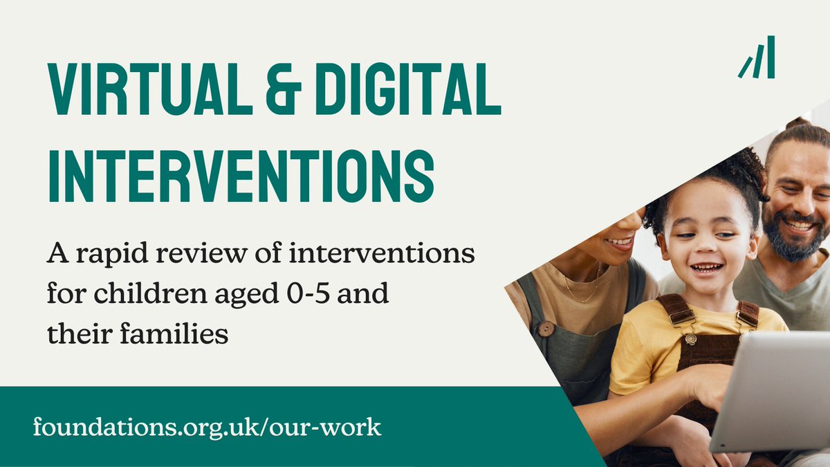 NEW REPORT 📢 Today we've published a rapid review of virtual & digital interventions for children aged 0-5 and their families, conducted by @Cordisbright. The review aims to identify existing interventions and explore their impact. Read the report: foundations.org.uk/our-work/repor…