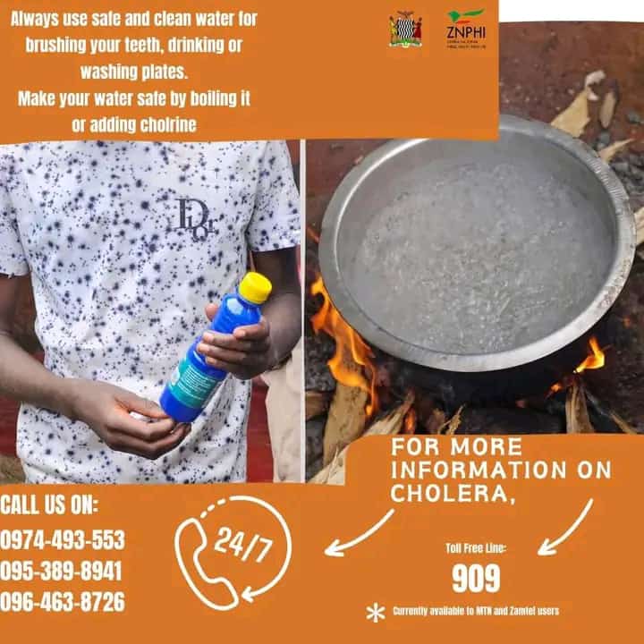 Did you know you can call 909 for free to speak to a health expert and get emergency Cholera information? Dial toll free 909 and save a life! 
#CholeraPrevention
#3CsForHealth 
#CommunityStrength
#UNICEFZambia
#MoH