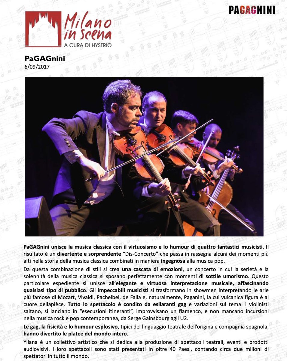 RECUERDOS DE MILANO‼️ #PAGAGNINI 🎻 
<a href="/yllanaoficial/">Producciones Yllana - Oficial</a> 
<a href="/EduOrtegaViolin/">Edu Ortega</a> | <a href="/ferclmnt/">Fernando Clemente</a> | #ThomasPotiron | #gueorguifournadjiev 

#Pagagnini #produccionesyllana #yllana #Milano #Italia