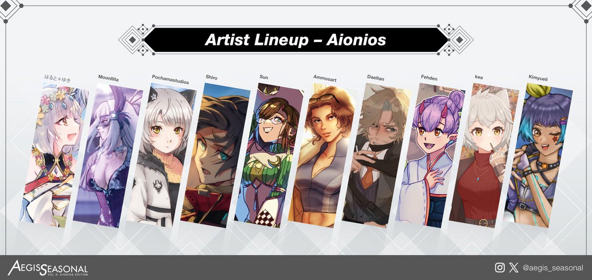 Aegis_Seasonal's tweet photo. ❖ ARTIST LINE-UP ❖ https://t.co/Rlm1Nw6K52
