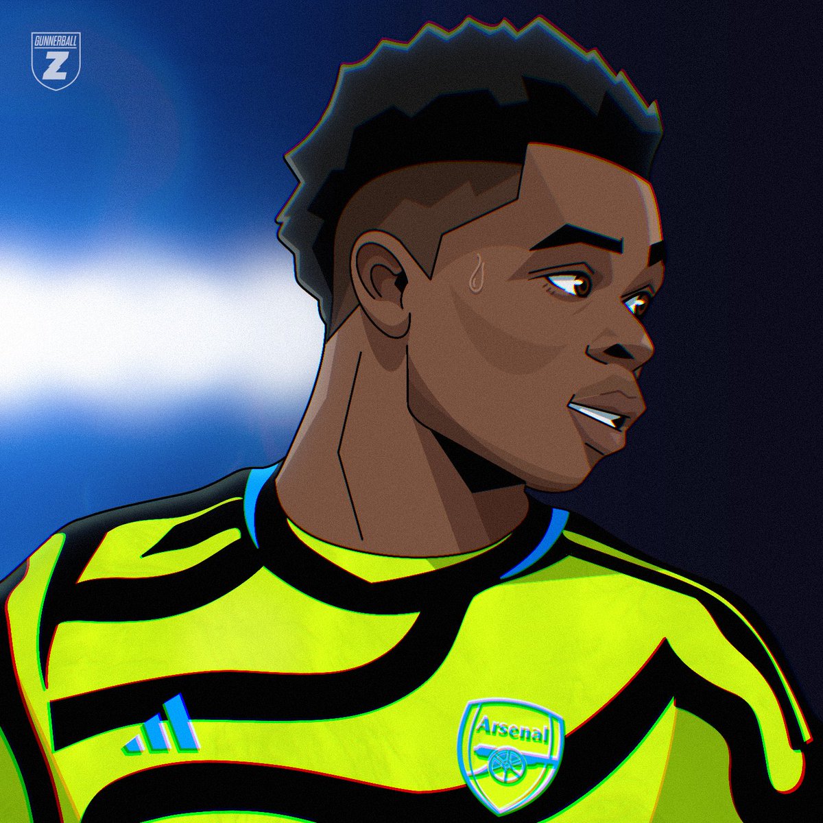 Bukayo Saka Anime Style. ✨ #arsenal #saka #procreate