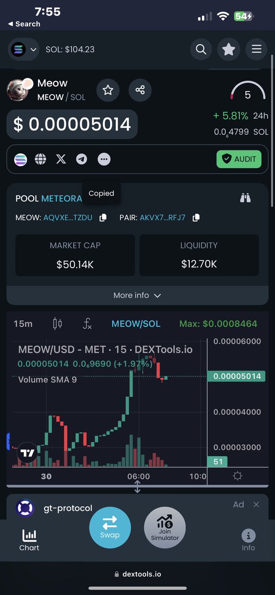 WillyWonkaTwo's tweet photo. #MeowCoin $MEOW on @Solana #Solana breaking boundaries &amp; making history! 50K🐱🔥

1st #memecoin after $WEN to launch through @JupiterExchange! 🤯 🔥

 10% OF THEIR SUPPLY IN THE HANDS OF THE $WEN DEPLOYER 

AQvXeBUfK5chiuTxeuAecEWJcMGgoRtaRsk3fUiGtZdu

https://t.co/H55QGAdfAb https://t.co/tR1dmxyk5V