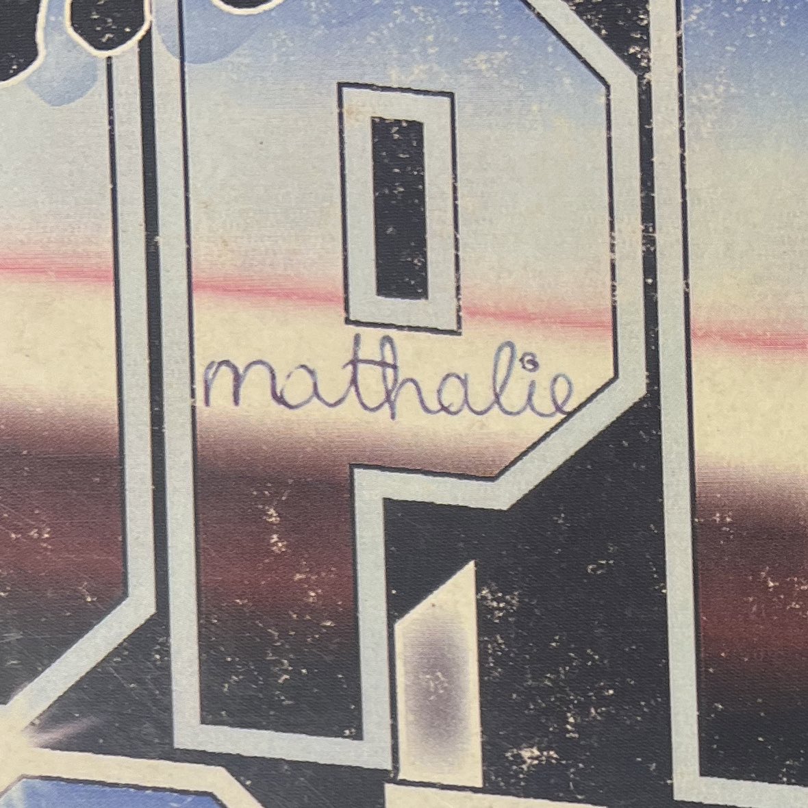 For Nathalie, Forever Ago: Who was Nathalie? Or is this Mathalie? Why did she write her name on this French Touch compilation? Was it a gift inscribed to her? Is/was she a DJ or just trying to avoid it being stolen by her flatmate? The world may never know : Long live Nathalie