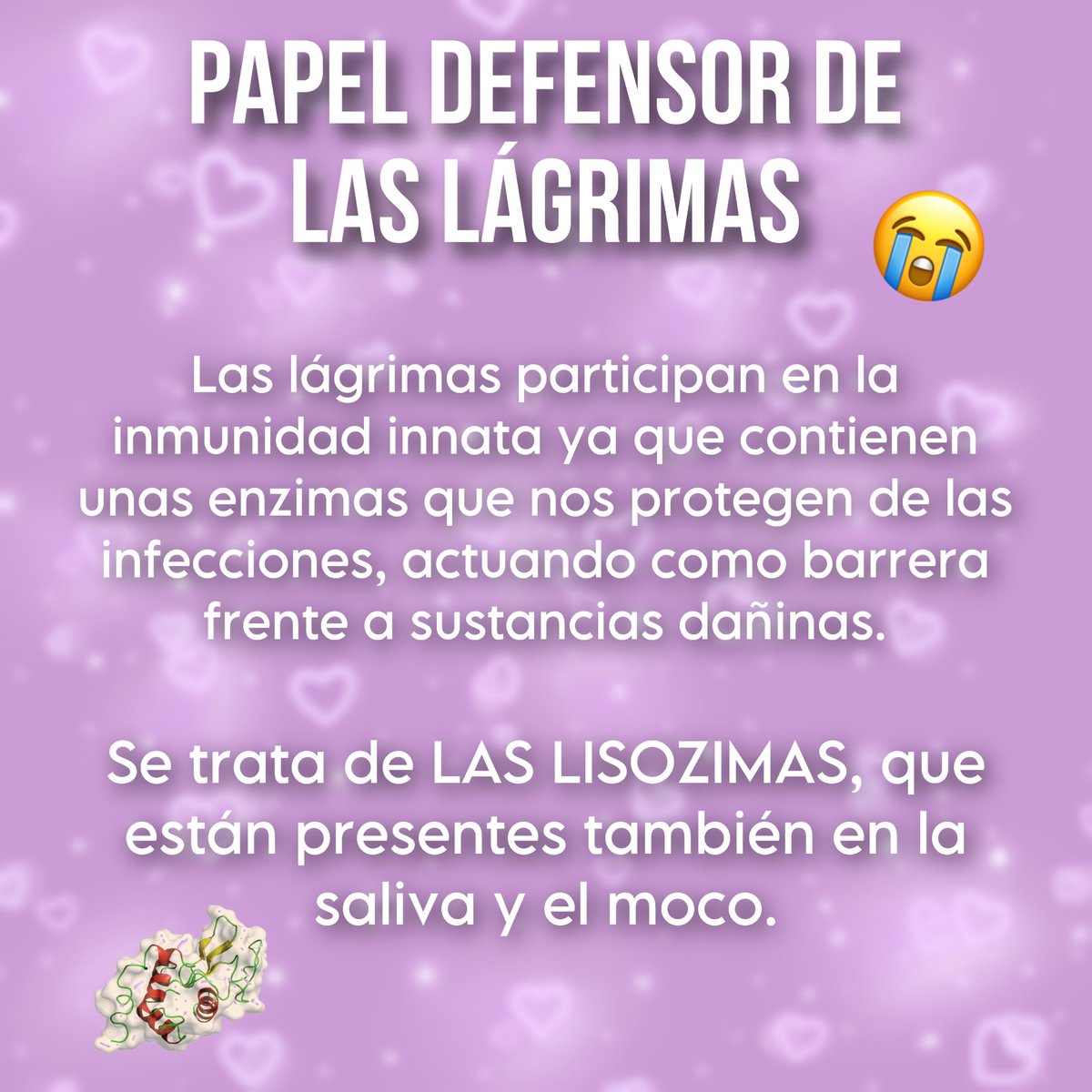 immunoslaying's tweet photo. ¡curiosidad que hemos aprendido hoy en clase! ¿sabíais que las lágrimas tienen lisozimas? ¿se inspiraron en este dato para escribir el final de Enredados? probablemente no 💋 #inmunomedia #inmunus #ylaquedivulgue https://t.co/6MHQ0DIMgZ