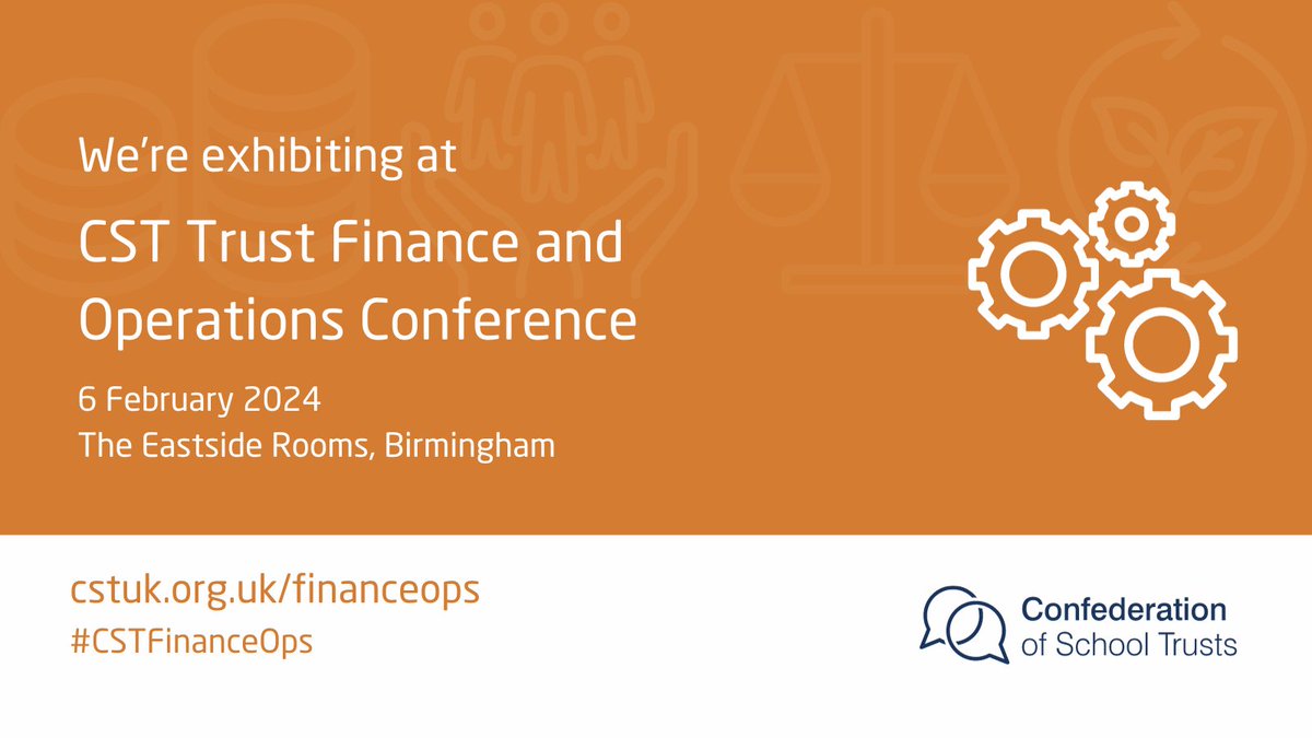 We're delighted to be exhibiting at the @CSTvoice Finance and Operations Conference next week in Birmingham. Come and say hello to Managing Director, Claire Delaney & Associate Director, @laurahiggsSBC who will be attending on the day! #TheVoiceofSchoolTrusts #CSTFinanceOps