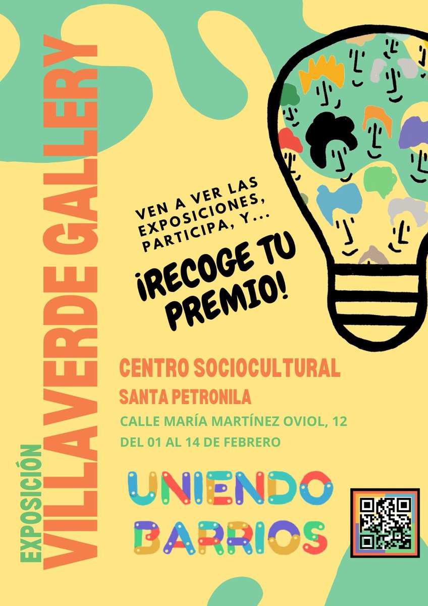 ¡Ya está aquí!
Vuelve el #VillaverdeGallery al Centro Sociocultural Santa Petronila del 1 al 14 de febrero. 
Ven a conocer que es #UniendoBarrios y llévate un fantástico premio.