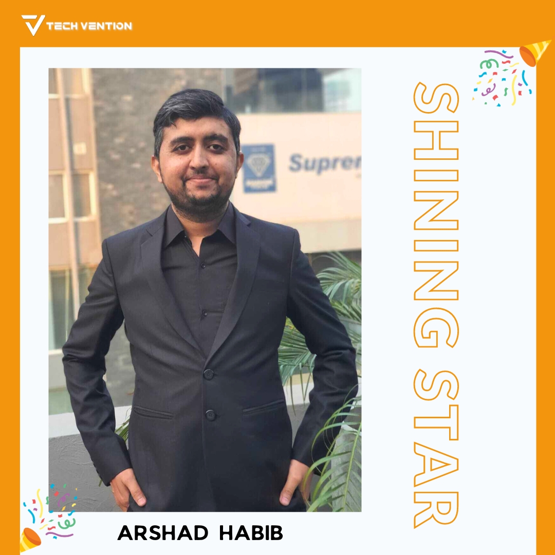 Techvention_ae's tweet image. We are pleased to announce Arshad Habib as our January Employee of the Month. 🎉🎉

Arshad Habib has continuously exceeded expectations in every aspect of his job, demonstrating an extraordinary commitment to quality.

#TechVention #tech #innovation #shiningstar