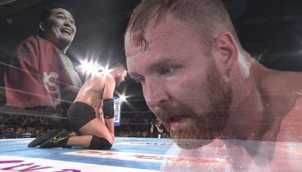 AdamGoldberg28's tweet photo. *CM Punk injured*

Jon Moxley realising he’s the interim runner up of the royal rumble: 😭😂 https://t.co/KD2FBDZXlC