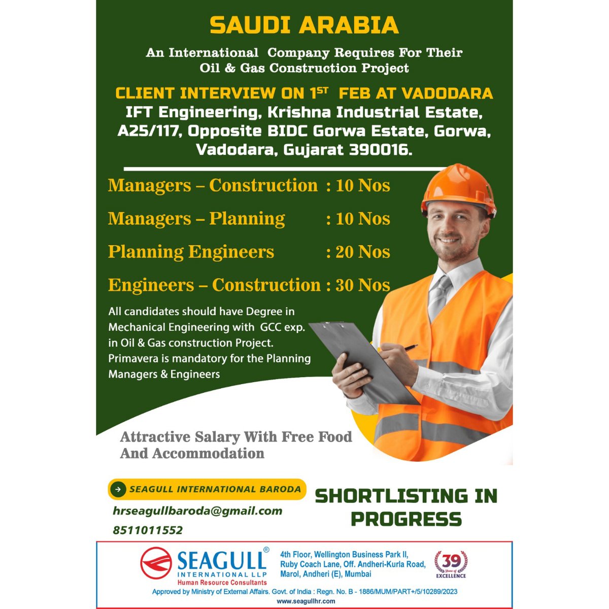 hrd1_seagull's tweet photo. 🇸🇦Saudi Arabia Jobs
📝Client Interview On 01st Feb 2024 At Vadodra
✔️Shortlisting In Progress
.
.
.
#saudiarabiajobs #seagull #manager #construction #planning #planningengineer #engineerconstruction #oilandgasprojects https://t.co/k8IQ8F35sY