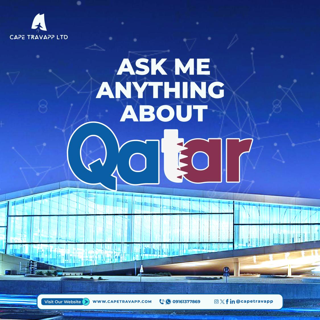 capetravapp's tweet photo. Ask me anything about Qatar: From its rich cultural heritage to modern developments, I'm here to answer your questions about this fascinating Middle Eastern country!
#qatarama #exploreqatar #qatartravels #capetravels #capetravapp https://t.co/VY5ZKEDJLb