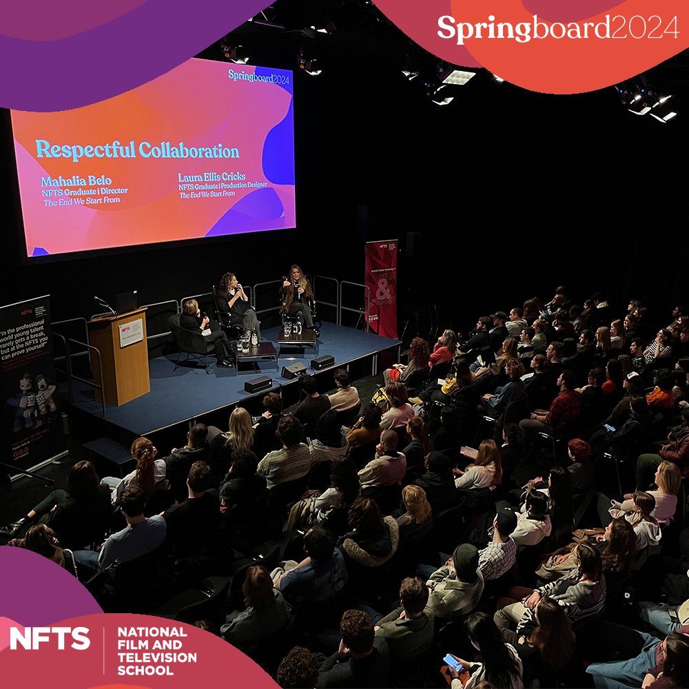 NFTSFilmTV's tweet photo. #Collaboration is key at @NFTSFilmTV so we invited graduate director @MahaliaBelo and production designer Laura Ellis Cricks to #Springboard2024 to chat about #RespectfulCollaboration and their emotional new film The End We Start From, screening in cinemas now🎟️ https://t.co/rlPHCXCt4q