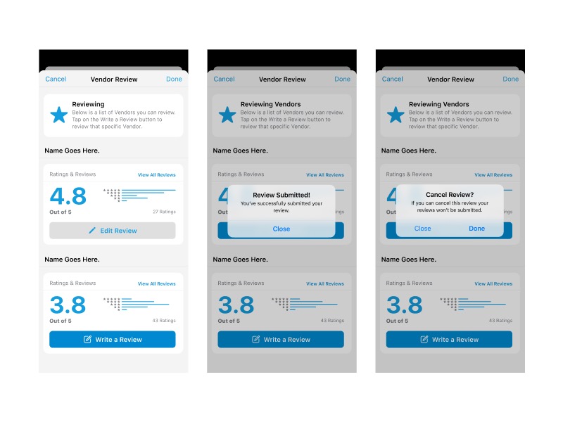 ajpicard928's tweet image. Yesterday I created a couple of concept designs for reviewing a Vendor (or anything) inside an app. 
Got inspiration from Apples App Store Review design.
#iosdesign