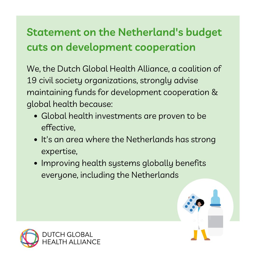 Today the Dutch parliament will debate budget cuts.

The Dutch Global Health Alliance strongly advises maintaining funds for #developmentcooperation & #globalhealth for 3️⃣ reasons.

Read our full statement bit.ly/4be809s

#EndTB #YesWeCanEndTB