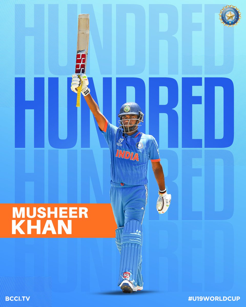 Second HUNDRED in the #U19WorldCup for Musheer Khan! 💯

He's in supreme form with the bat 👏👏

Follow the match ▶️ bcci.tv/events/143/icc…

#BoysInBlue | #INDvNZ