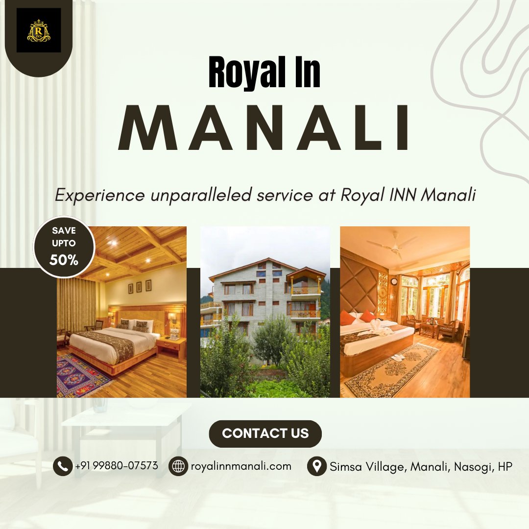 Escape to the enchanting beauty of Manali with a stay at Royal INN Manali! Immerse yourself in luxury and tranquility surrounded by breathtaking landscapes. #Manali #Himachal #travel #tour #hotel #kullu #himalaya #kasol #photography #kinnaur royalinnmanali.com