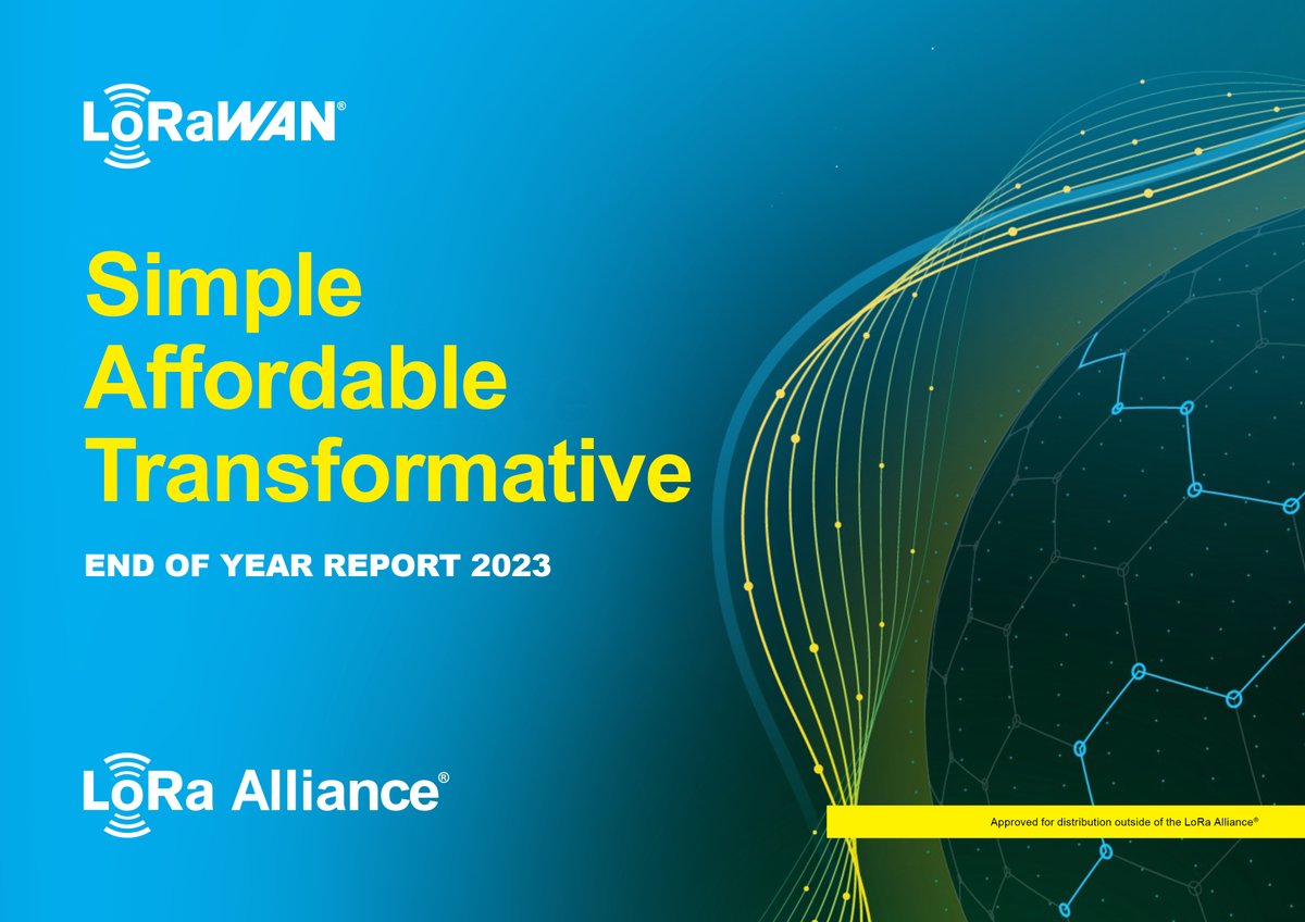 Today, the #LoRaAlliance issued its 2023 End of Year Report highlighting the incredible achievements throughout the year, and providing updates on #LoRaWAN deployments, technology and certification advancements. ➡️ PR: hubs.li/Q02j6nqF0 ➡️ Report: hubs.li/Q02j6pxT0