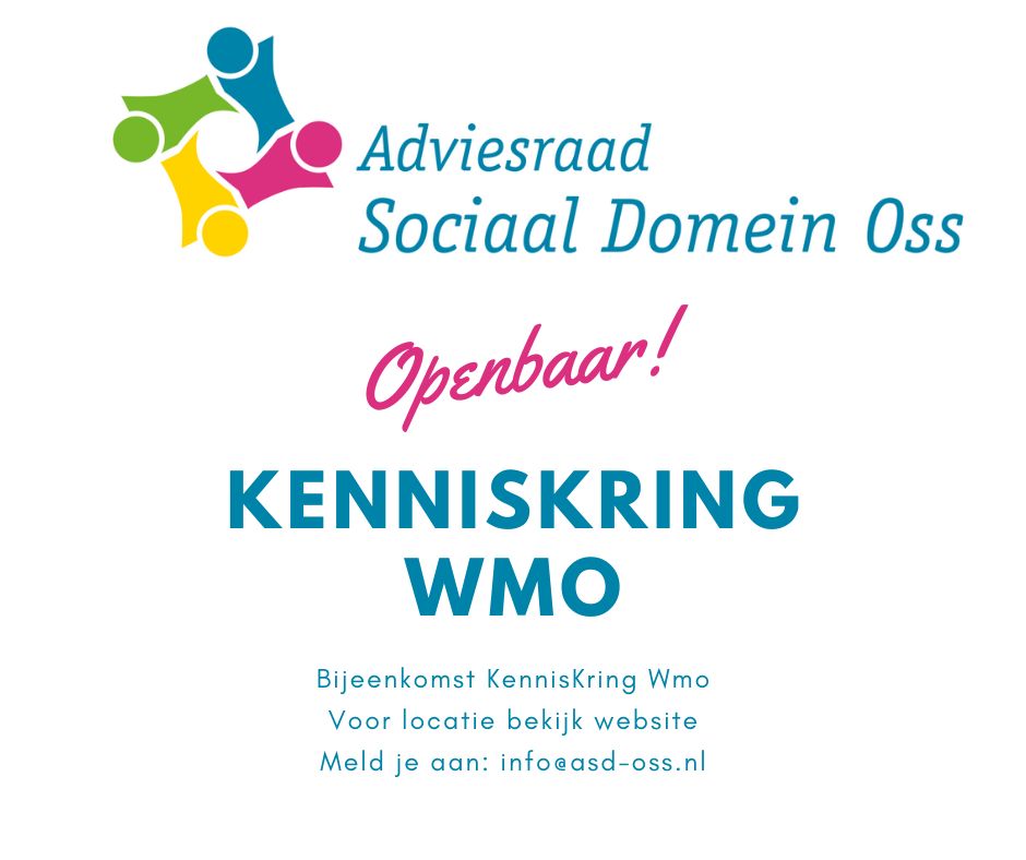 Maak kennis met onze KennisKring WMO! Tijdens de volgende bijeenkomst op maandag 14 oktober van 14 tot 16 uur is de KennisKring weer bij elkaar. We informeren elkaar dan wat er leeft bij onze achterban. En welk beleid onze speciale aandacht nodig heeft.
Kom je ook? Mail ons!