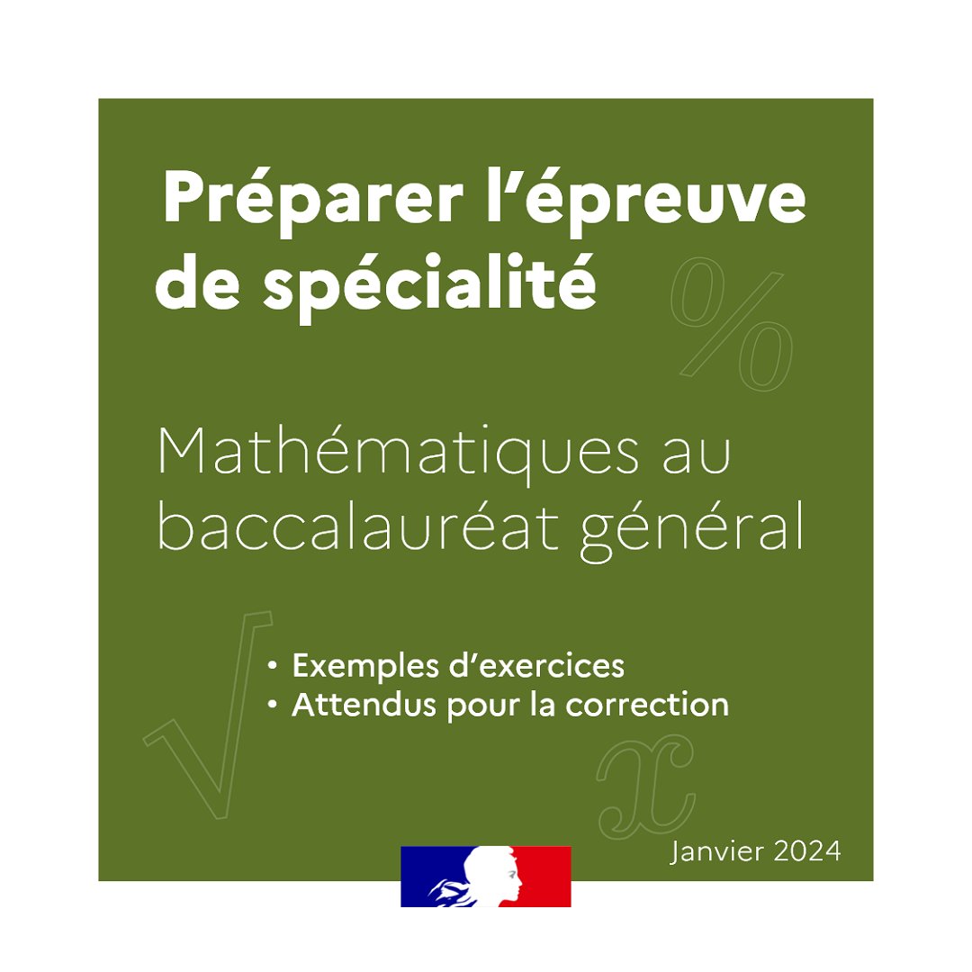 📍Préparer l’épreuve de spécialité Mathématiques du #Bac2024 À compter de la session 2024, les sujets s’appuieront sur l’ensemble du programme. Exemples d’exercices dans lesquels figurent des contenus et capacités susceptibles d’être évalués ⤵ eduscol.education.fr/1723/programme…