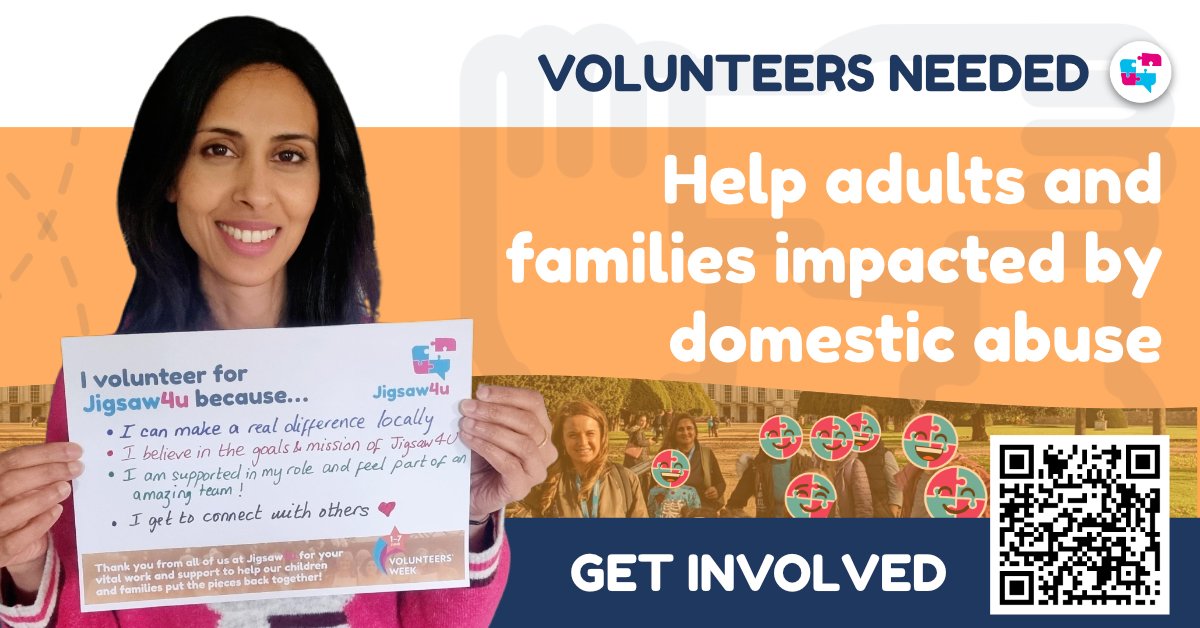Volunteer to make a difference for our families affected by domestic abuse across Merton, Sutton and Croydon. 

More details and Contact Form: jigsaw4u.org.uk/what-we-do/hel…

#VolunteerWithUs #DomesticAbuseSupport #Merton #Sutton #Croydon