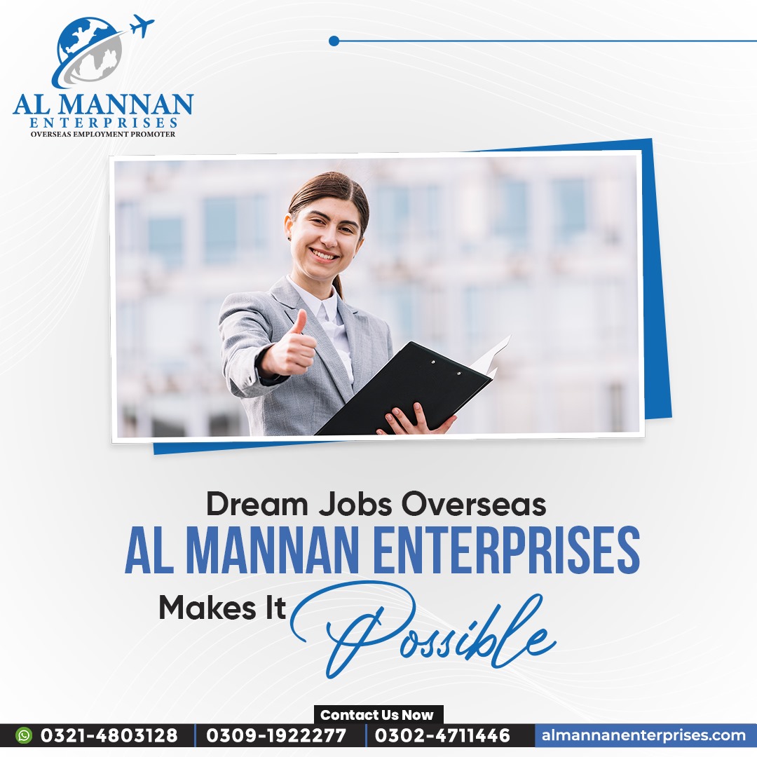 Turn your dream job overseas into a reality with Al Mannan Enterprises! 🌏✈️ Our expert team specializes in facilitating opportunities abroad, helping you find the perfect job match.
.

.

.

#AlMannanEnterprises #GlobalOpportunities #InternationalCareers #snowfall #Elections2024