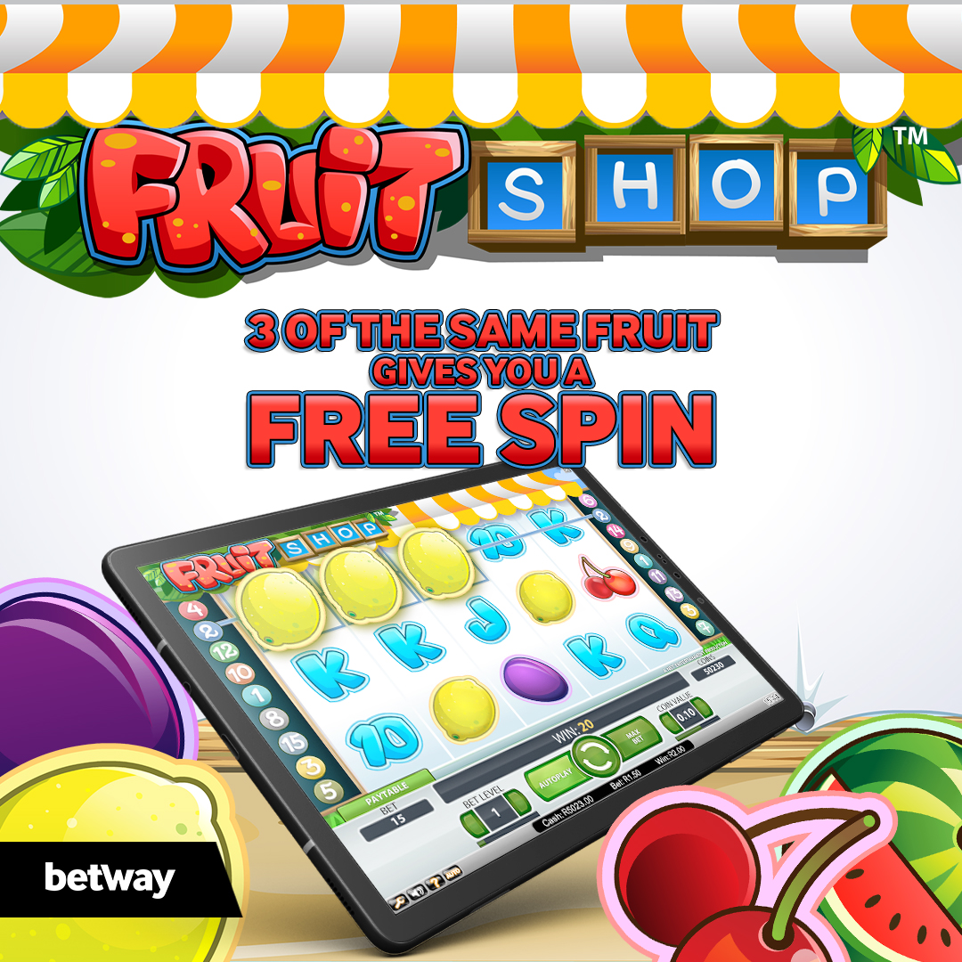 Get ready for a fruity adventure with Fruit Shop! 🍓🍊🍉 Join us in this classic slot filled with fresh fruits and juicy wins.

Bet here 👉 bit.ly/3YAj74W-Betway…

BetwayCasino #FruitShop #SlotGame