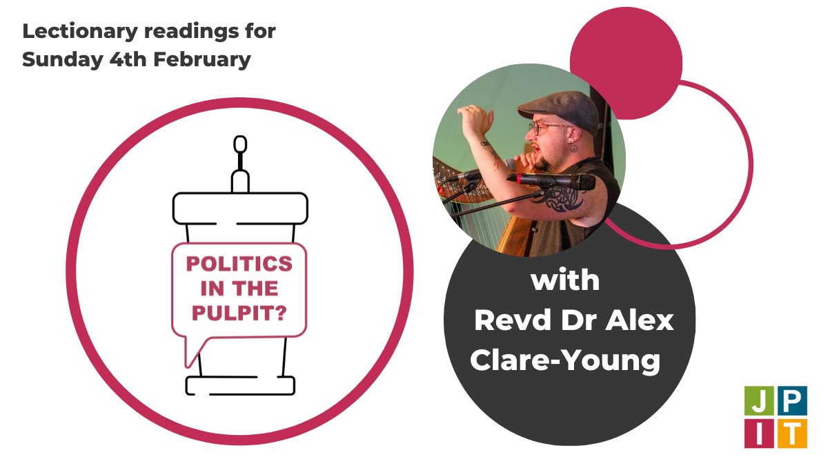 On this week’s episode of #PoliticsinthePulpit, we have Revd Dr Alex Clare-Young, from @unitedreformed and @ionacommunity. Alex chats to Jacky about Sunday's lectionary readings, solidarity, healing and being counter-cultural. Find the episode here: jpit.uk/politicsinthep…