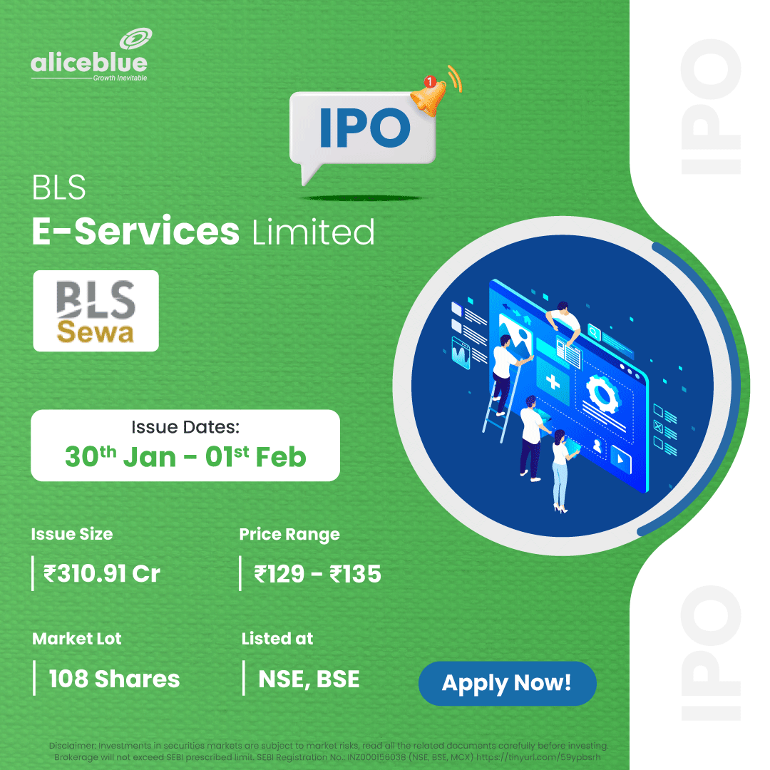 aliceblue_india's tweet image. BLS E-Services Ltd IPO is Live!
Click bit.ly/3SfR3UC to apply #aliceblueipo

Start date: January 30, 2024
End date: February 1, 2024

Disclaimer: lnkd.in/gJJDnvn2

#blseservices #ipo #ipoalert #AliceBlue #stockmarket #stockmarketindia #investment #trading #sensex
