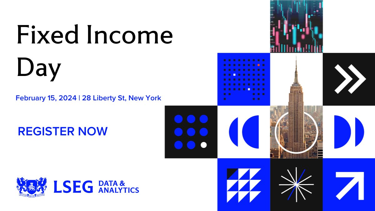 Save the date! We will be diving into the latest trends in #FixedIncome solutions, and more. Join us for an afternoon of insights, connections, and innovation. Secure your place now: lseg.group/3SgIK9S #FIDay2024 #LSEG