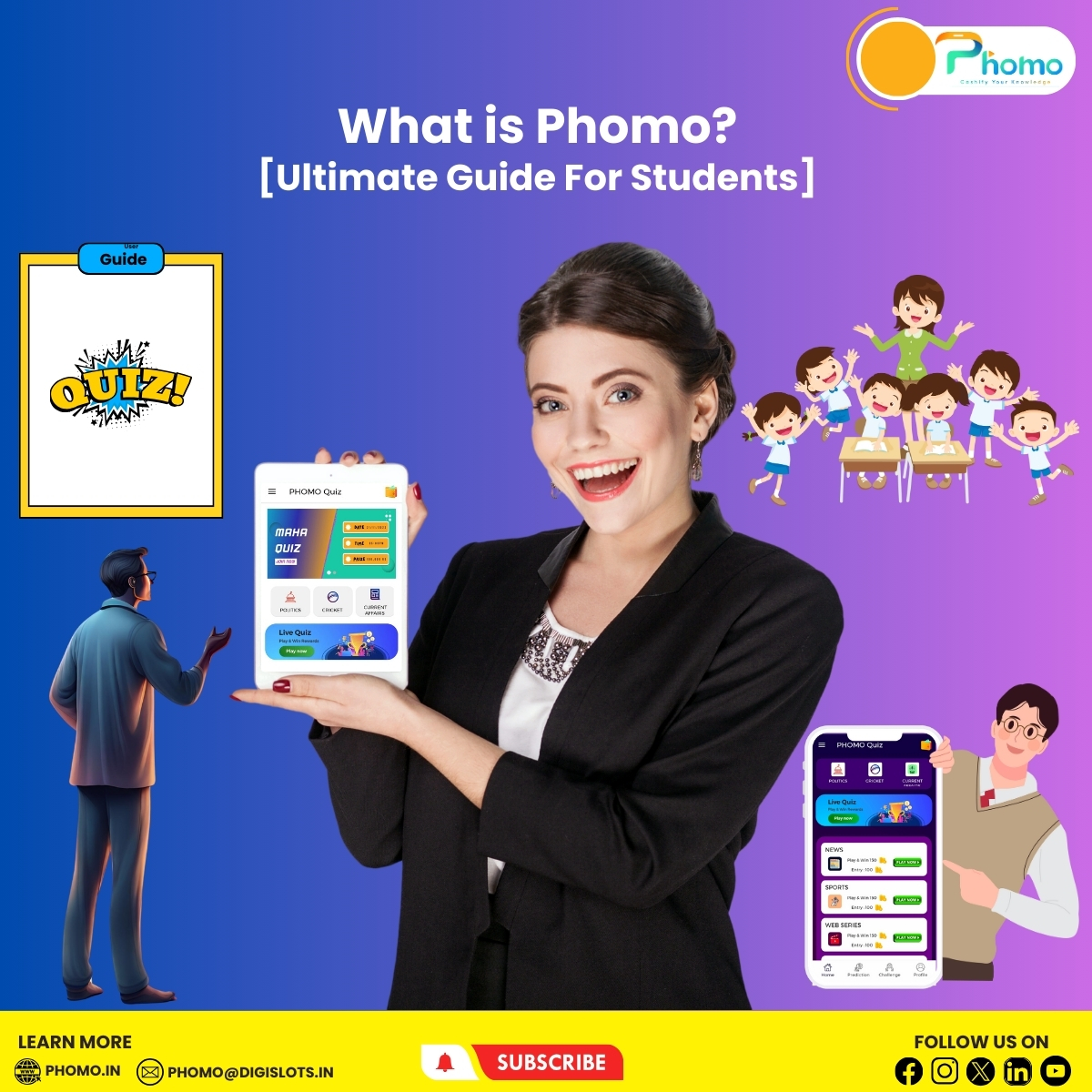 phomoquizz's tweet photo. What is Phomo? Phomo works as a #Quiz app that serves as a best quiz app for #Students . Did you know for a knowledgeable quiz #platform ? Stay tuned with us.

Mail ID: phomo@digislots.in 
For more : https://t.co/8mZaBxRFco 

#phomo #pocket #MONEY #new #ultimate #Guide https://t.co/0nez79lvWO