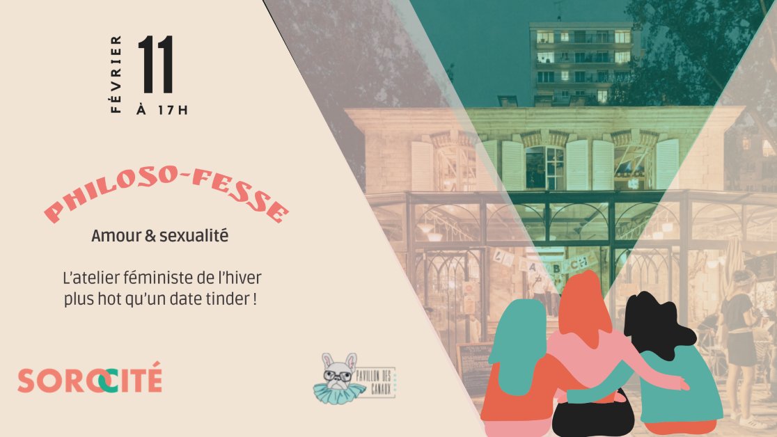 Sorocité est de retour ! 🤩Ne ratez pas notre premier événement de l'année : Philoso-fesse, l'atelier féministe qui explore l'amour et la sexualité. Première session au <a href="/PavillonCanaux/">Le Pavillon des Canaux</a>, le dimanche 11 février à 17 heures✍️! #atelier #dating #sororité #valentinesday2024