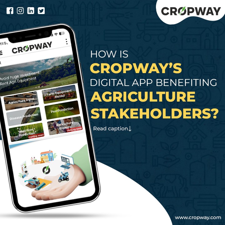 cropway_in's tweet photo. Cropway's #AItools empower farmers with real-time price forecasting, pest/disease detection, and fertilizer calculation. Our #geospatial #cropadvisory and #farmintelligence enhance efficiency. πππ¨π»βπΎ #AIinAgriculture #PrecisionFarming https://t.co/5Klmmao3OB