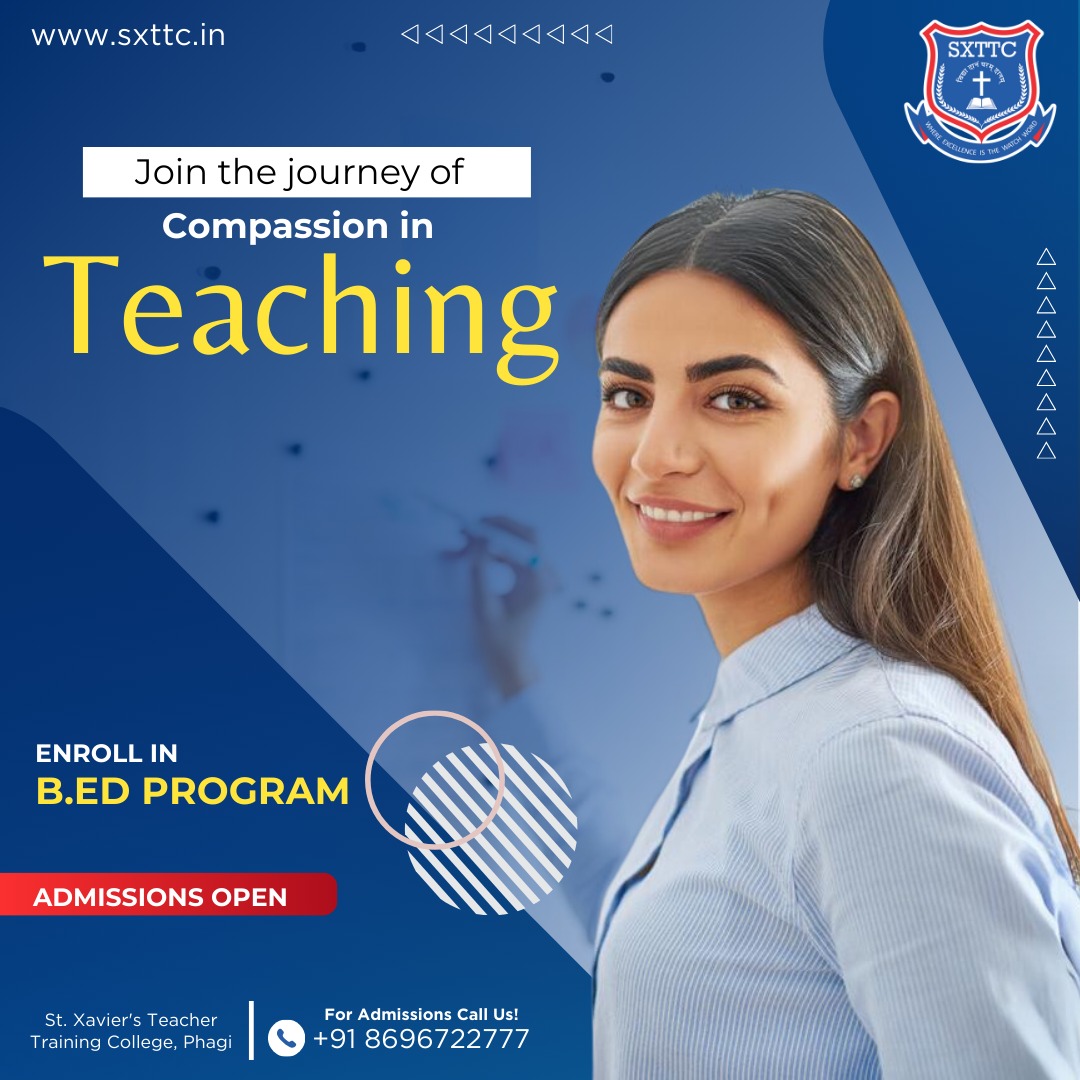 sxttc_phagi's tweet photo. Discover the top Teacher Training (B.Ed) college in Jaipur, St. Xavier's Teachers Training College!
๐ +91-8302466466.
๐ https://t.co/DR8iunrpUj.
๐ง sxttc@iirm.ac.in
#StXaviersTeachersTrainingCollege #BEdProgram #JaipurEducation #TeachingCareer #PracticalTraining #TTCollege https://t.co/VyXH25Qo9f