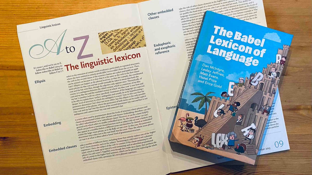 🇪llipsis, 🇪mbedding, 🇪pistemics and more 🇪xcellent linguistic 🇪's in Babel No5...
... and even more in our Lexicon of Language! 📖