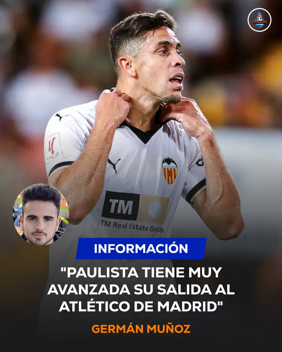 elchiringuitotv's tweet photo. 🚨 PAULISTA, a un paso del ATLÉTICO DE MADRID.

🔜 La operación se está cerrando y el central rescindirá contrato con el VALENCIA.

👀 Era uno de los jugadores con más coste de la plantilla valencianista.

ℹ️ @german_ml23. https://t.co/L9FlJsX7Yh