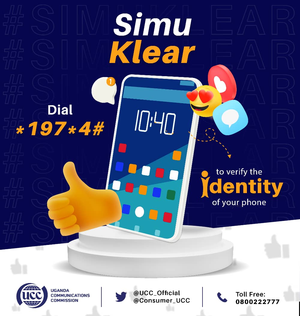 The Commission has a mandate to promote usage of high-quality equipment &amp; devices to ensure digital safety &amp; quality of service. Do you know your mobile phone? Dial *197*4# to verify the identity of your phone type. 
#SIMUKLEAR #Illigetimatedevices