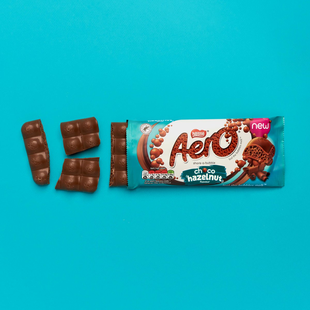 Introducing #new Aero choco-hazelnut! Bringing together our signature melt in your mouth bubbles, and the nutty flavour of hazelnut, we’ve created a bubbly symphony that we know you’ll love. Available now nationwide at supermarkets and convenience stores near you.