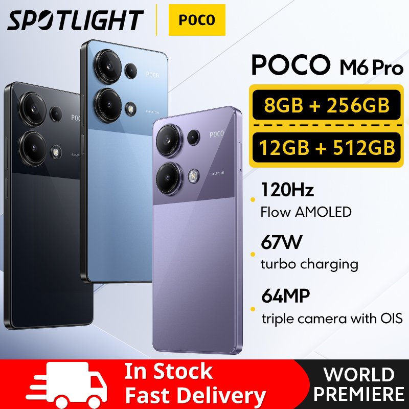 POCO M6 Pro 【World Premiere】POCO M6 Pro Global Version Helio G99 Ultra 120Hz Flow AMOLED 64MP Triple Camera with OIS 67W turbo charging Original price: USD 994.44 Now price: USD 179.00 Click&Buy: s.click.aliexpress.com/e/_EI1gLh3 #POCOM6Pro