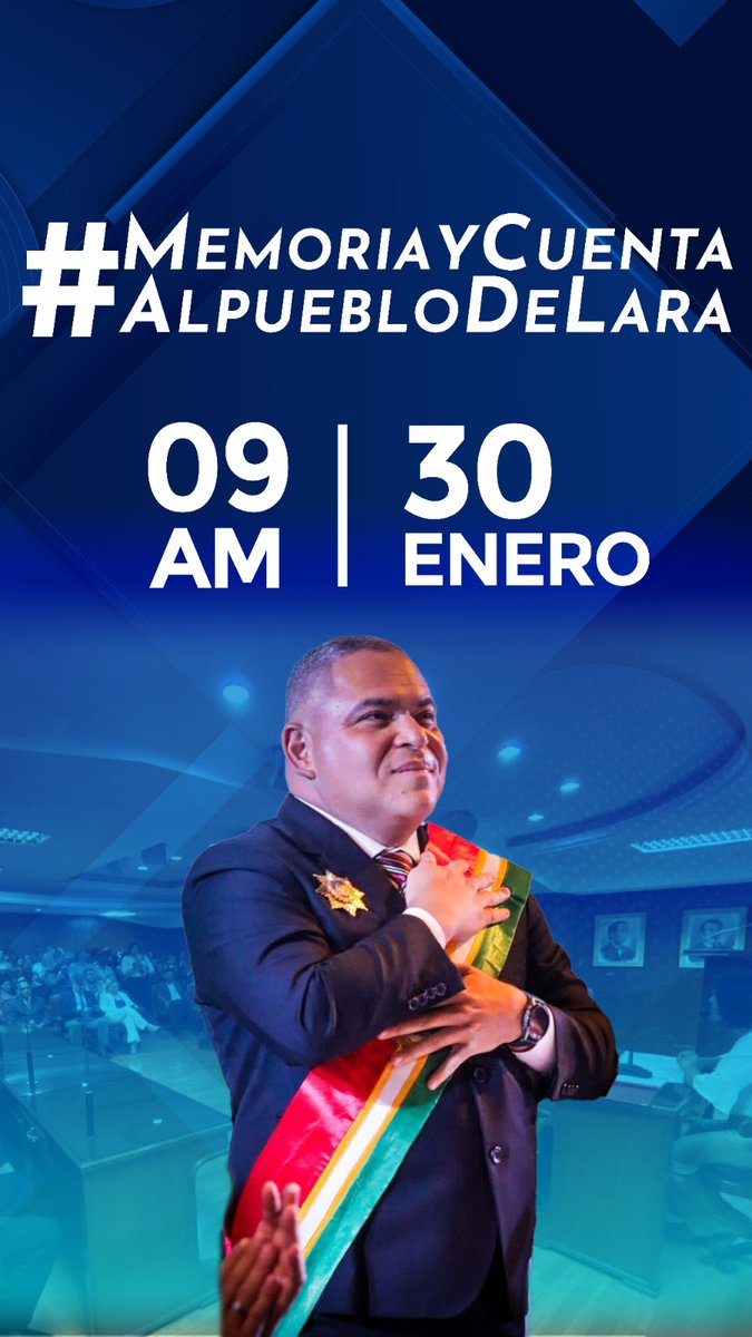 HOY todos y todas con la etiqueta

#MemoriaYCuentaAlPuebloDeLara

📲 Martes #30Ene 
⏰ 9:00 am
<a href="/AdolfoP_Oficial/">Adolfo Pereira Gobernador</a> 
<a href="/clelaraoficial/">Consejo Legislativo Lara</a>