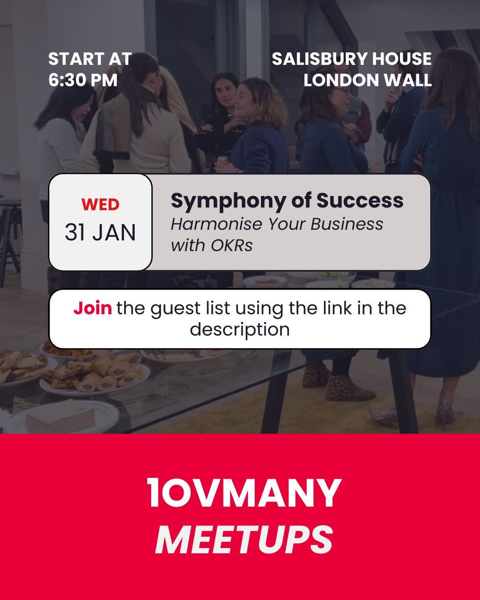 1ovmany's tweet photo. 🍻Attend our OKR soirée, as we call it, using this link here: https://t.co/emanqezzqa 

🙌Our first meetup, titled "Symphony of Success: Harmonise Your Business with OKRs", promises to live up to its name.

#Agile #BusinessTransformation #1ovmany #OKRs #OKR #1ovmanyMeetups https://t.co/2bAC5zmtSr
